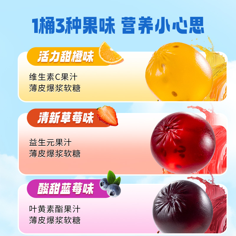 Fawn Blue Blue 100% Original Juice "Multidimensional" Explosive Fudge Vitamin C Candy Children Snack Brand