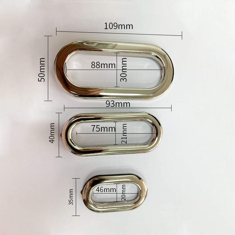 Oval metal hand-in-hand storage box handle handle hanging white nickel plated large corns various colors can be set