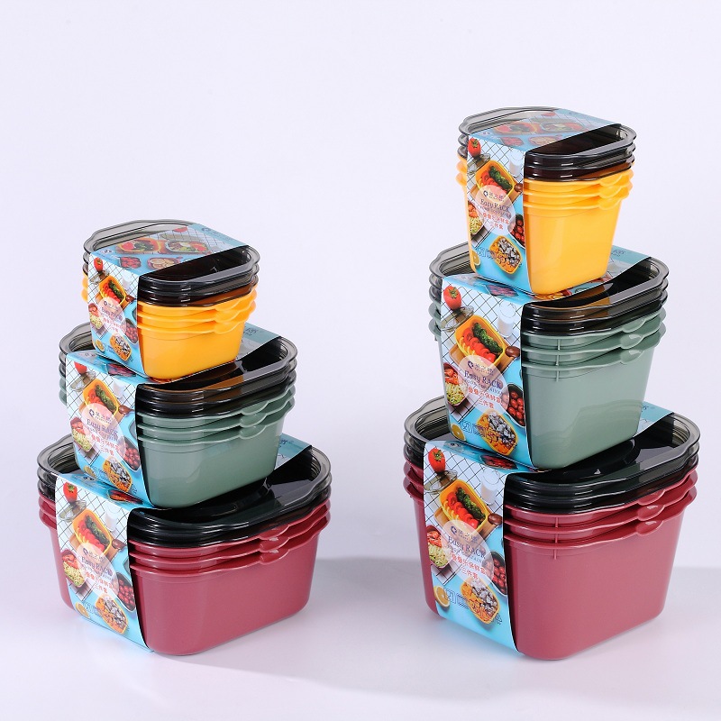 Plastic crisper microwave lunch box vegetable and fruit storage box takeaway lunch box wholesale plastic box suit