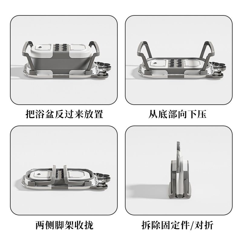 New Cartoon Baby Bath Basin Foldable Temperature Tub Children's Household Baby Newborn Bath Bucket