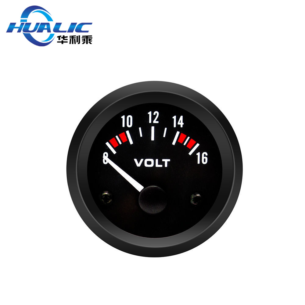 52 мм модифицированный прибор для автомобиля, 12V, нейтральный вольтметр, черная поверхность, 8-16V, указатель вольтметра, аксессуары для автомобиля