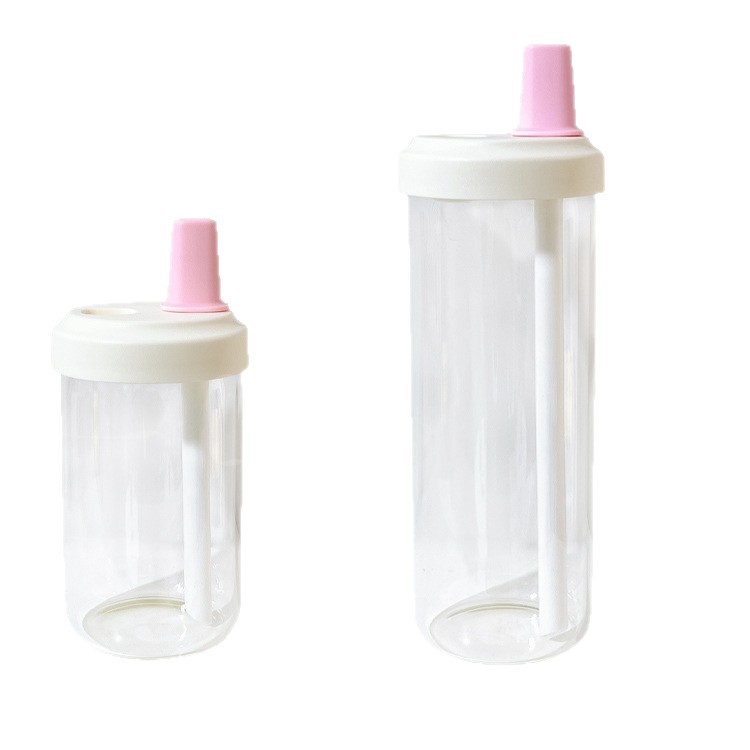 High-Looking, Simple, Large-Capacity, Portable Straw Plastic Cup for Students, Portable Ins-Style Cup, Juice Milk Tea Cup
