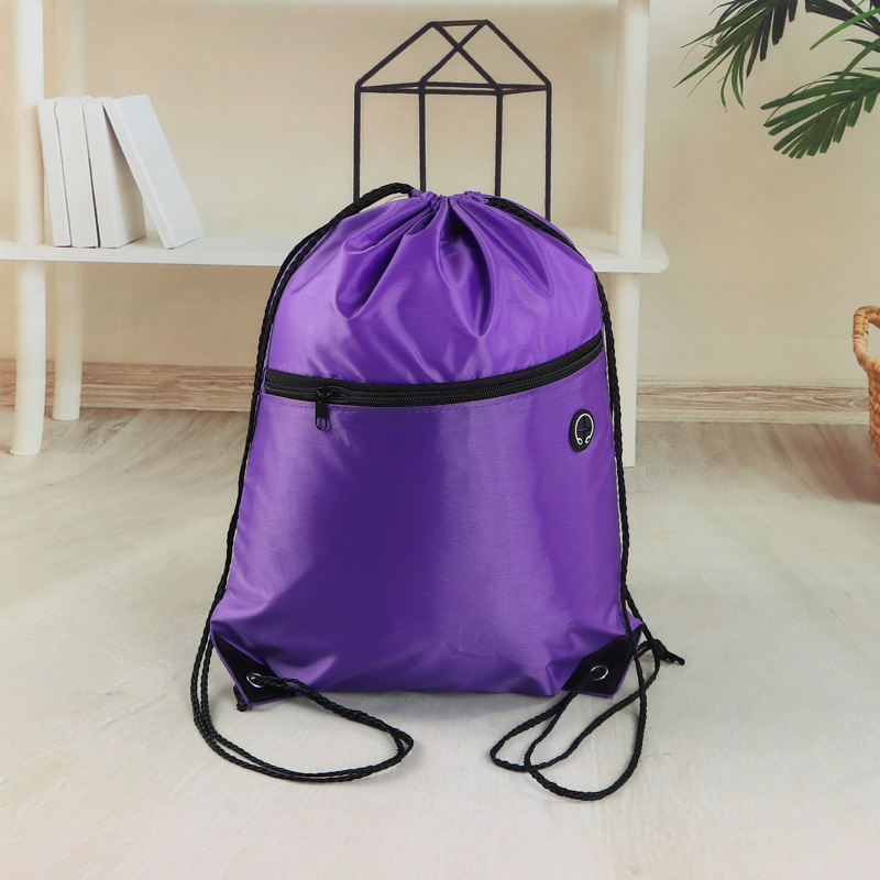 Spot Colorful Polyester Cloth Drawstring Bag Advertising Drawstring Backpack Cloth Bag Shoulder Nylon Drawstring Flap Pocket Pants Custom Logo