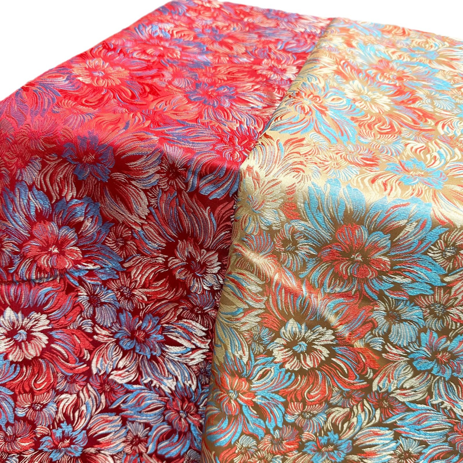 150 yarn-dyed brocade salute flower fabric Guofeng round fan fabric high temperature styling antique wedding brocade cloth