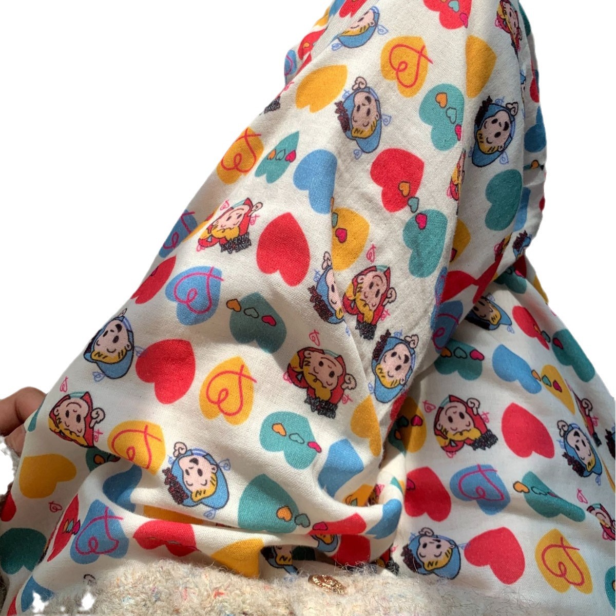 Yuantianzhi cotton double-layer yarn pajama pants loose cute cartoon cotton yarn pants