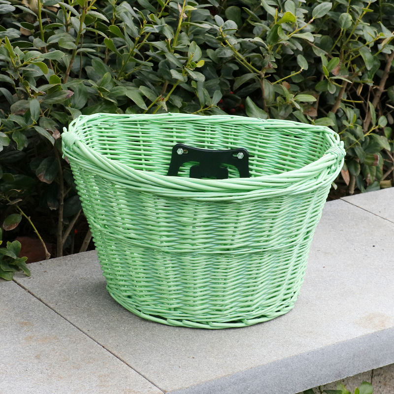 Wicker white basket spray paint basket basket basket dual-use frame bicycle pastoral style basket
