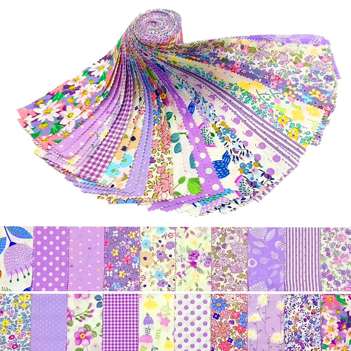 40 штук фиолетовых лоскутных полос для квилтинга