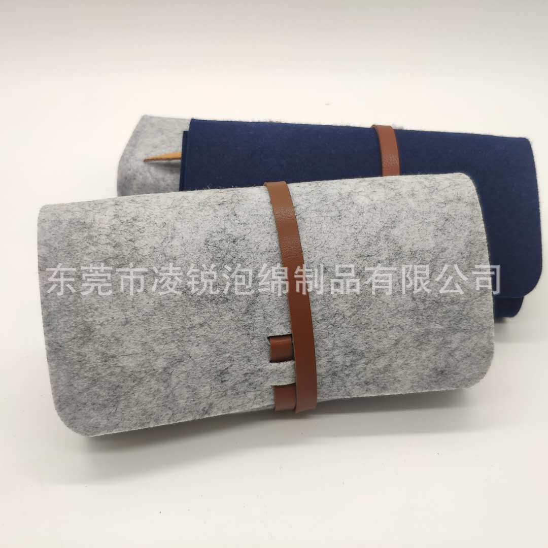 Come to the Factory with Pictures and Samples to Process and Customize Printed Logo Large-Capacity Zipper Pencil Bag Glasses Storage Bag Felt Bag
