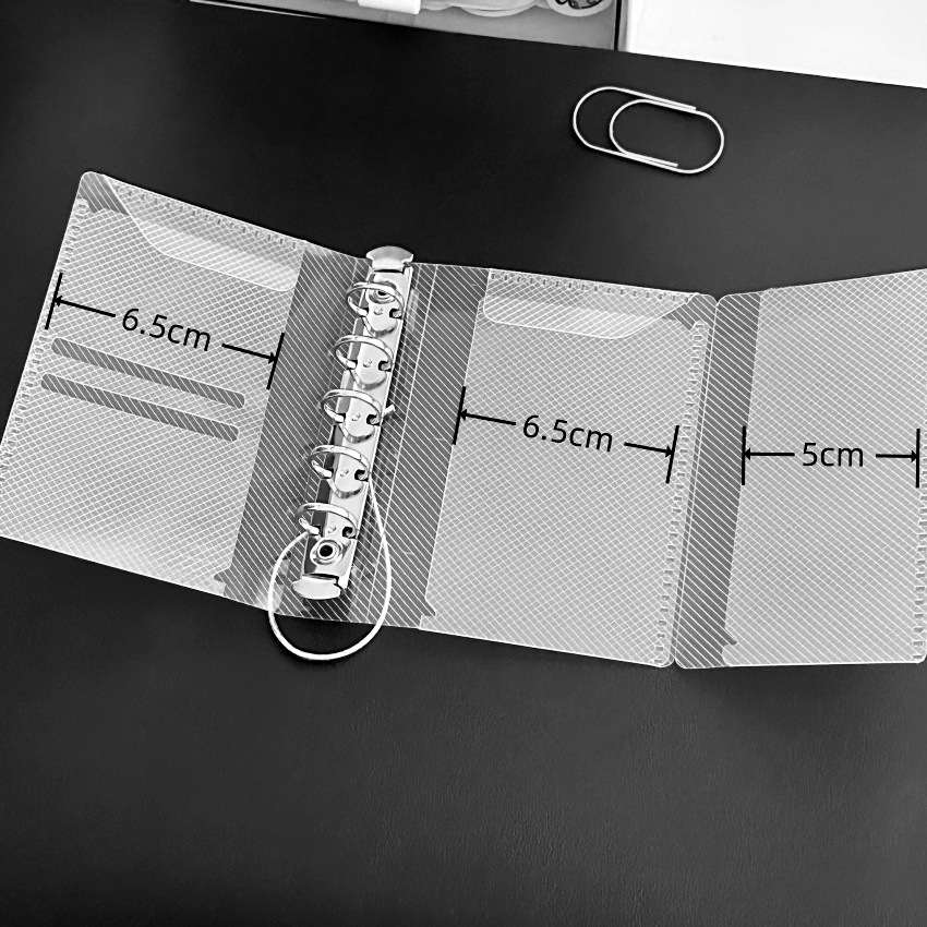 PVC Transparent M5 Tri-Fold Loose-leaf Hand Account Book Ins Portable Student Diary Notebook Sub-shell Storage Bag Card Cover