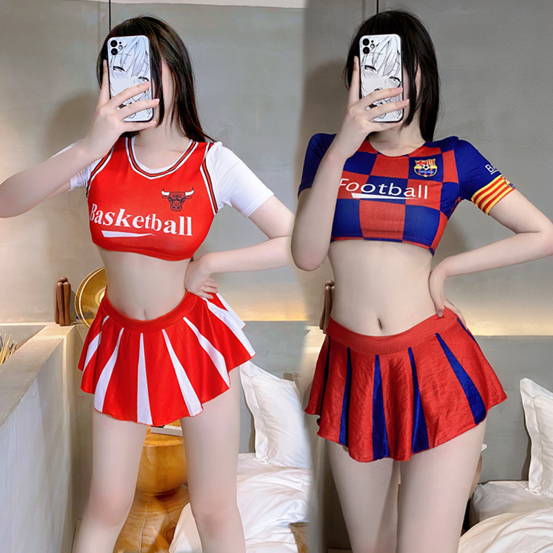 Sexy Lingerie Sexy Dynamic Football Baby Student Pure Desire Uniform Temptation Split Suit Cos Cheerleading Uniform