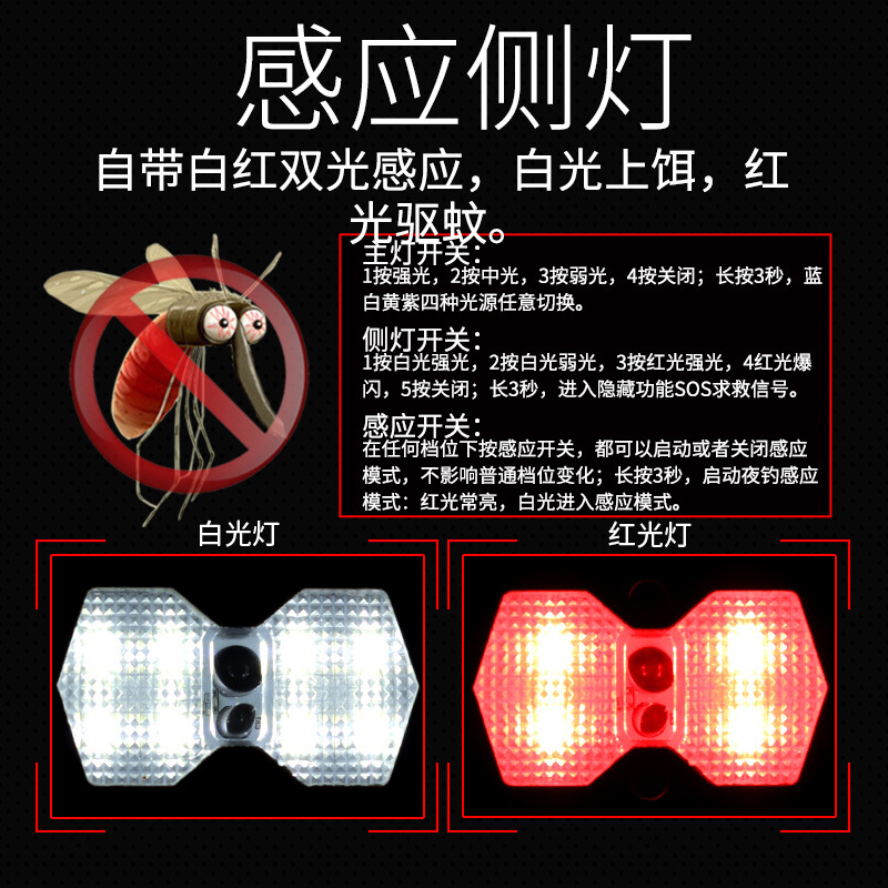 Laser fishing lamp strong light super bright night fishing lamp xenon lamp blue light violet light gun high power outdoor wild fishing special