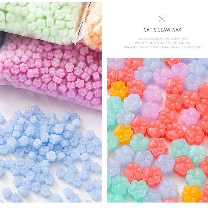 Fire Paint Wax Granules Macaron Candle Luminous Cheap Cat Claw Seal Wax White Transparent DIY Accessories