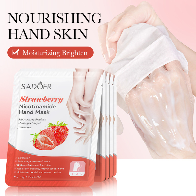 Full English Foot Mask Sadoer Peach Niacinamide Foot Mask Rejuvenating Flower and Fruit Essence Footfilm Cross-Border Wholesale