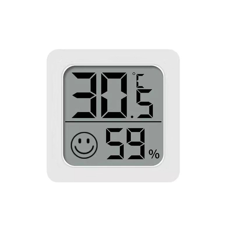 Thermometer Indoor Home Office Lcd Temperature and Humidity Measuring Instrument Double-Sided Tape Mini Smiley Digital Temperature and Humidity