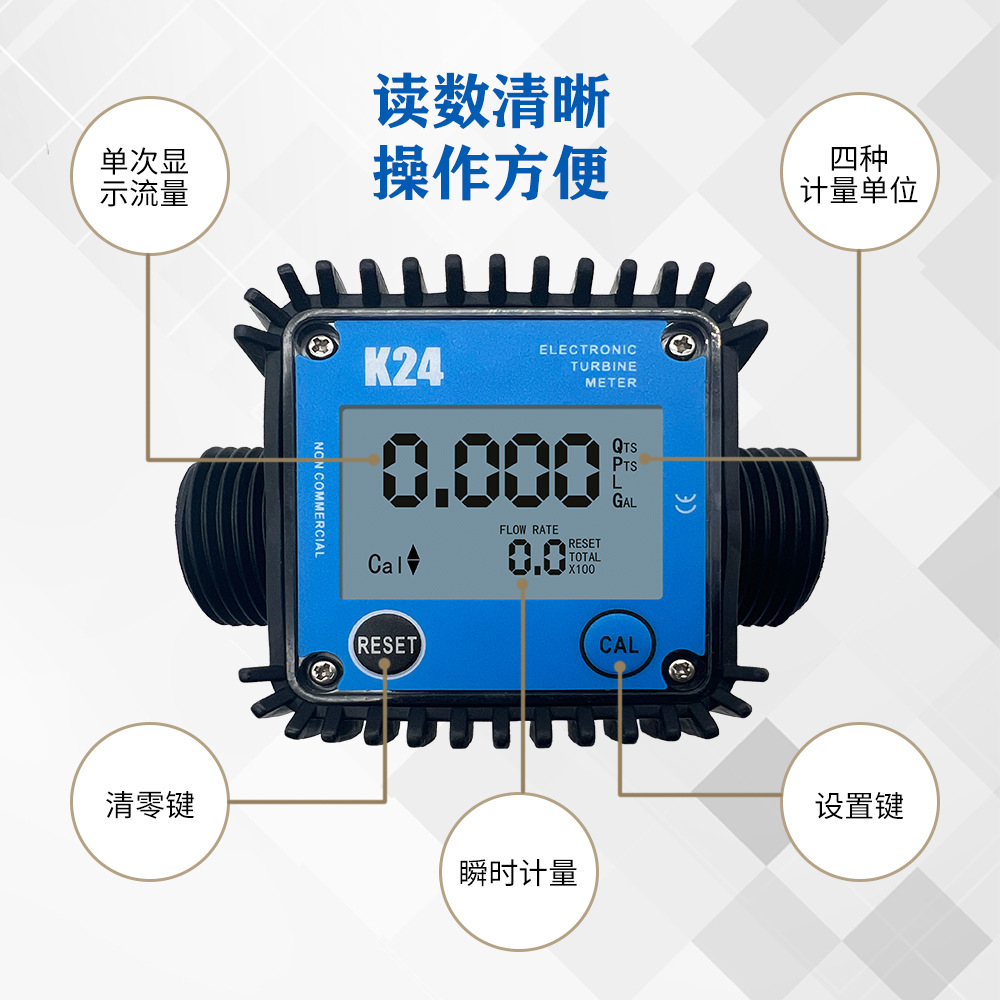 4 points micro corrosion-resistant flowmeter urea digital display meter gear methanol engine oil diesel gasoline water liquid chemical industry