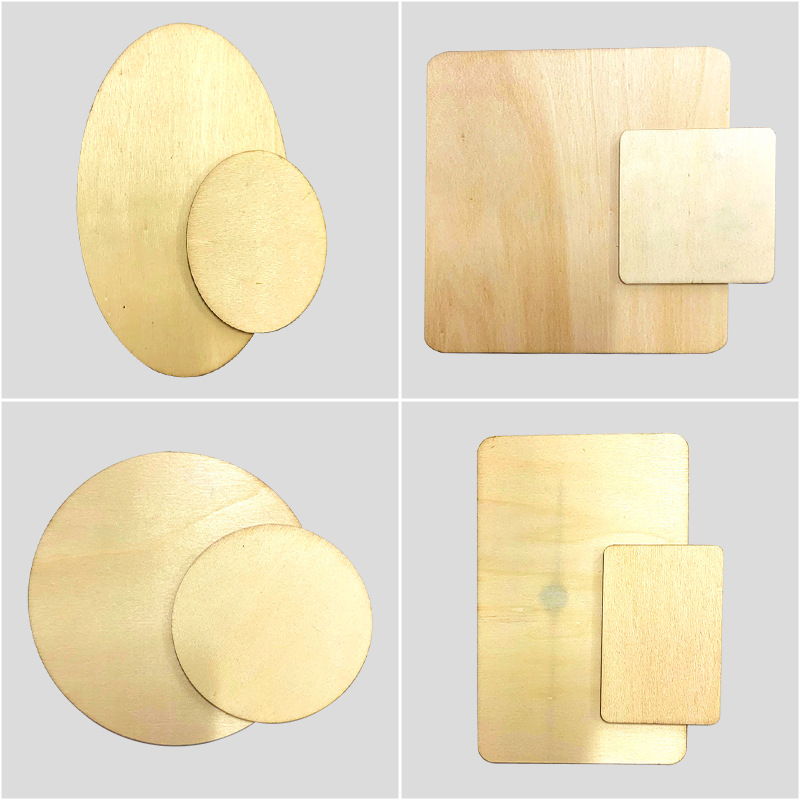 Лазерная резка круглых деревянных чипсов, геометрические деревянные чипсы, оптовая продажа