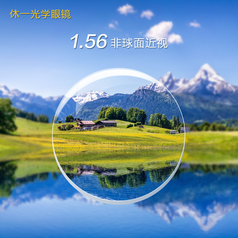 1.56 асферическая смоляная линза плюс твердая пленка зеленая пленка миопическая линза оптом