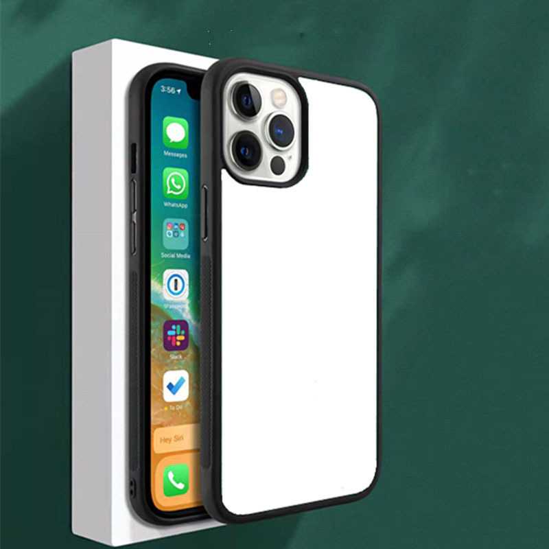 Thermal transfer mobile phone case suitable for iPhone non-slip pattern two-in-one leather material DIY blank mobile phone case sublimation