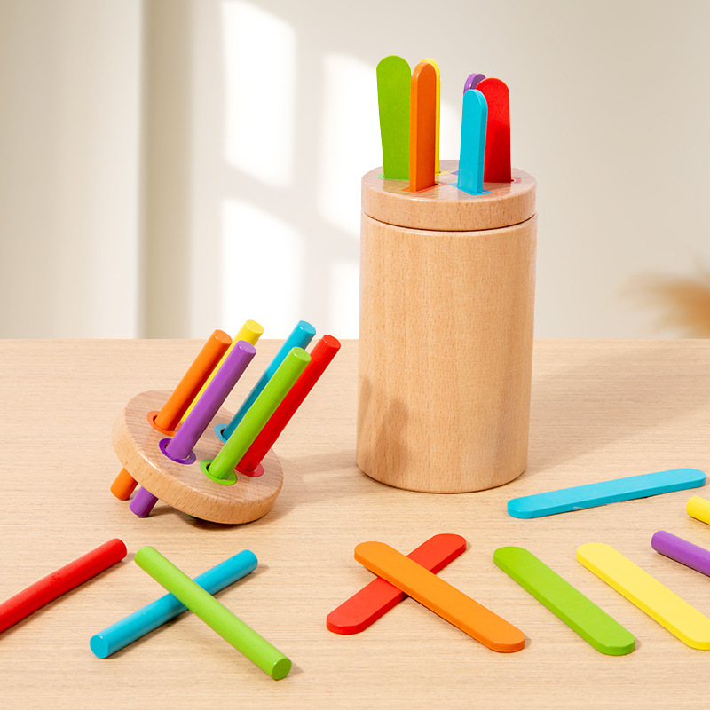 CPC CE Cross-border Children Color Classification Shape Cognition Pairing Sensory Training Insert Stick Educational Toys Teaching Aid