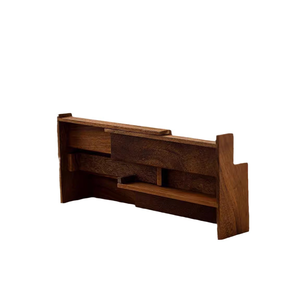 Walnut Desktop Storage Rack Storage Solid Wood Retractable Cup Holder Coffee Tea Set Perfume Storage Rack