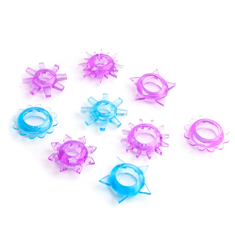 Colorful Lock Ring Men's Sun Lock Ring Crystal Ring Spike Delay Sex Penis Ring Adult Sex Products