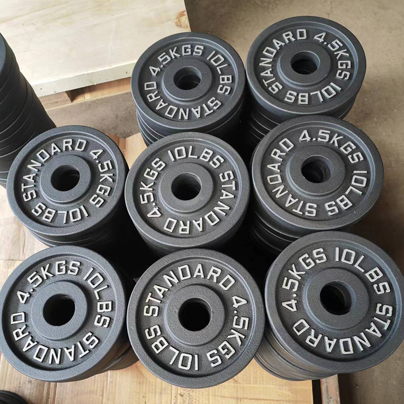 Cast Iron Barbell Plates, Four-Barbell Plates, Home Fitness Training, Weightlifting Olympic Plates, Cast Iron Painted Large-Hole Dumbbell Plates