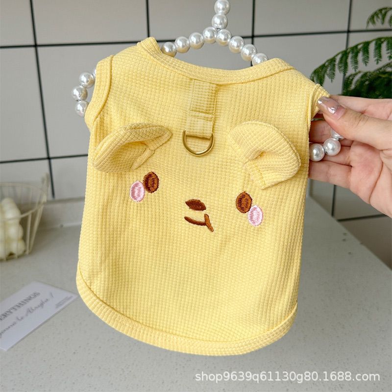 Spring and summer new Japanese and Korean style pet cat cat dog dog cat clothes Teddy Bixiong VIP towable waffle vest