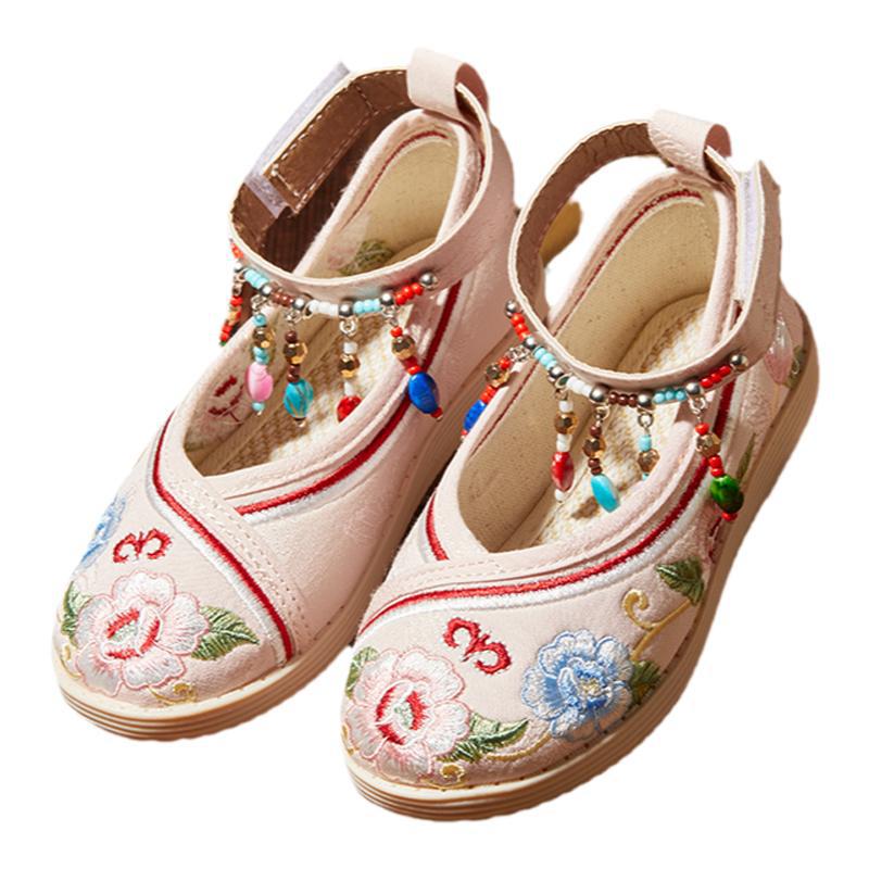 2024 spring old Beijing cloth shoes baby costume performance shoes girls Chinese clothing shoes children embroidered shoes