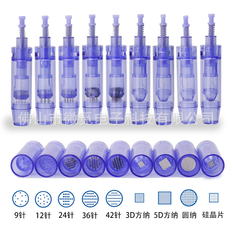 Factory Direct Supply for Foreign Trade Export Electric Microneedle Needles with White Bayonet Screw and Blue Bayonet Screw Needles