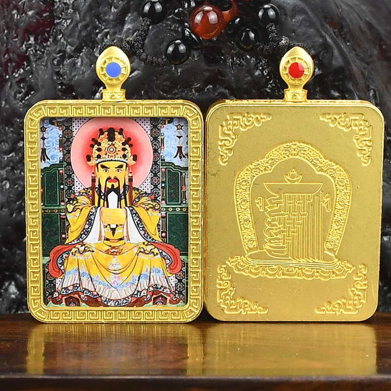 Nepalese Thangka Shell Zakhiram Manjushri Medicine Buddha God of Wealth Handmade Xizang Pendant Retro Box Cross-Border New National Style