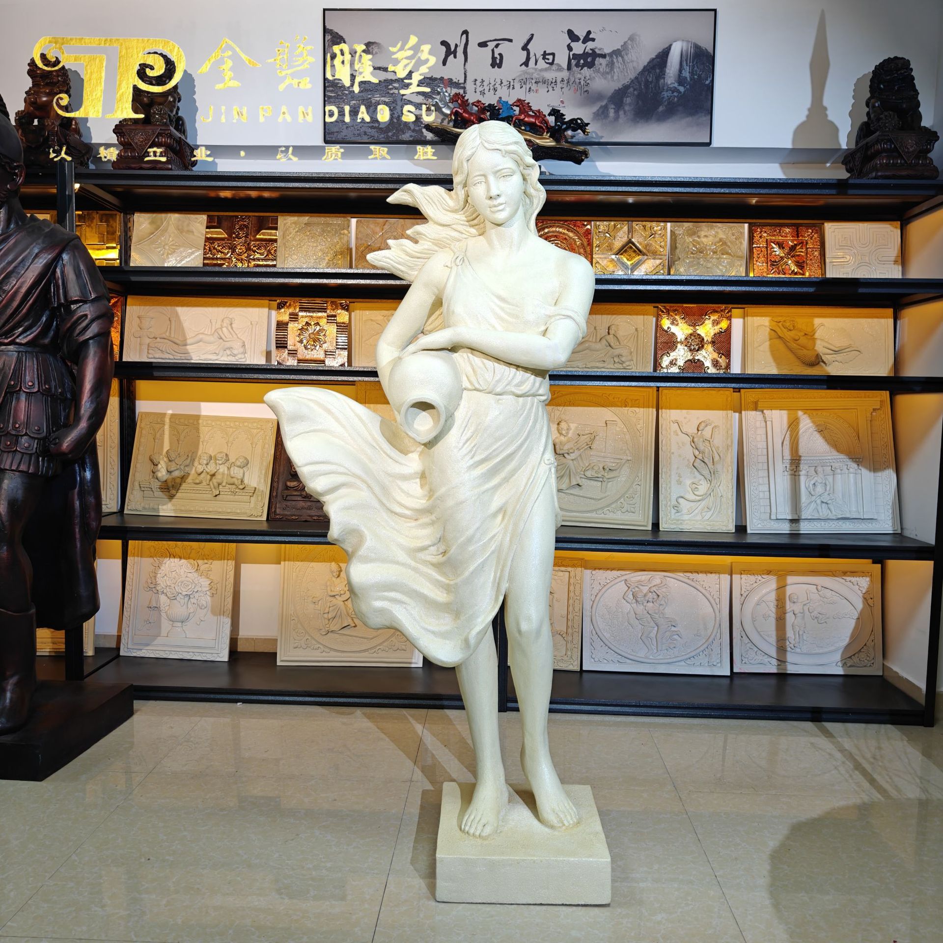 European-Style Floor-Standing Goddess Large Angel Craft Water Feature Home Community Garden Hotel Sandstone Sculpture Ornament