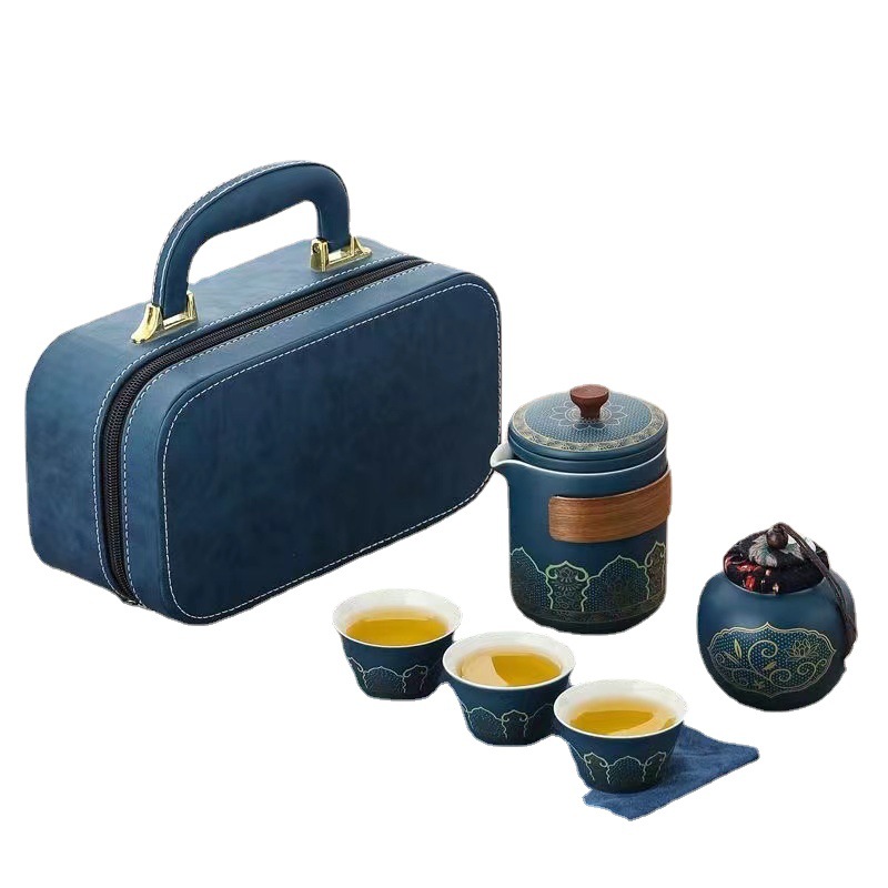 Portable Outdoor Camping Travel Tea Set Ceramic Express Cup Business Accompanying Gift Wholesale logo