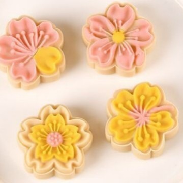 Mooncake Mold Hand-Pressed Household Pastry Embossed Ice Skin Baked Mung Bean Cake Pasta Snack New Cherry Blossom