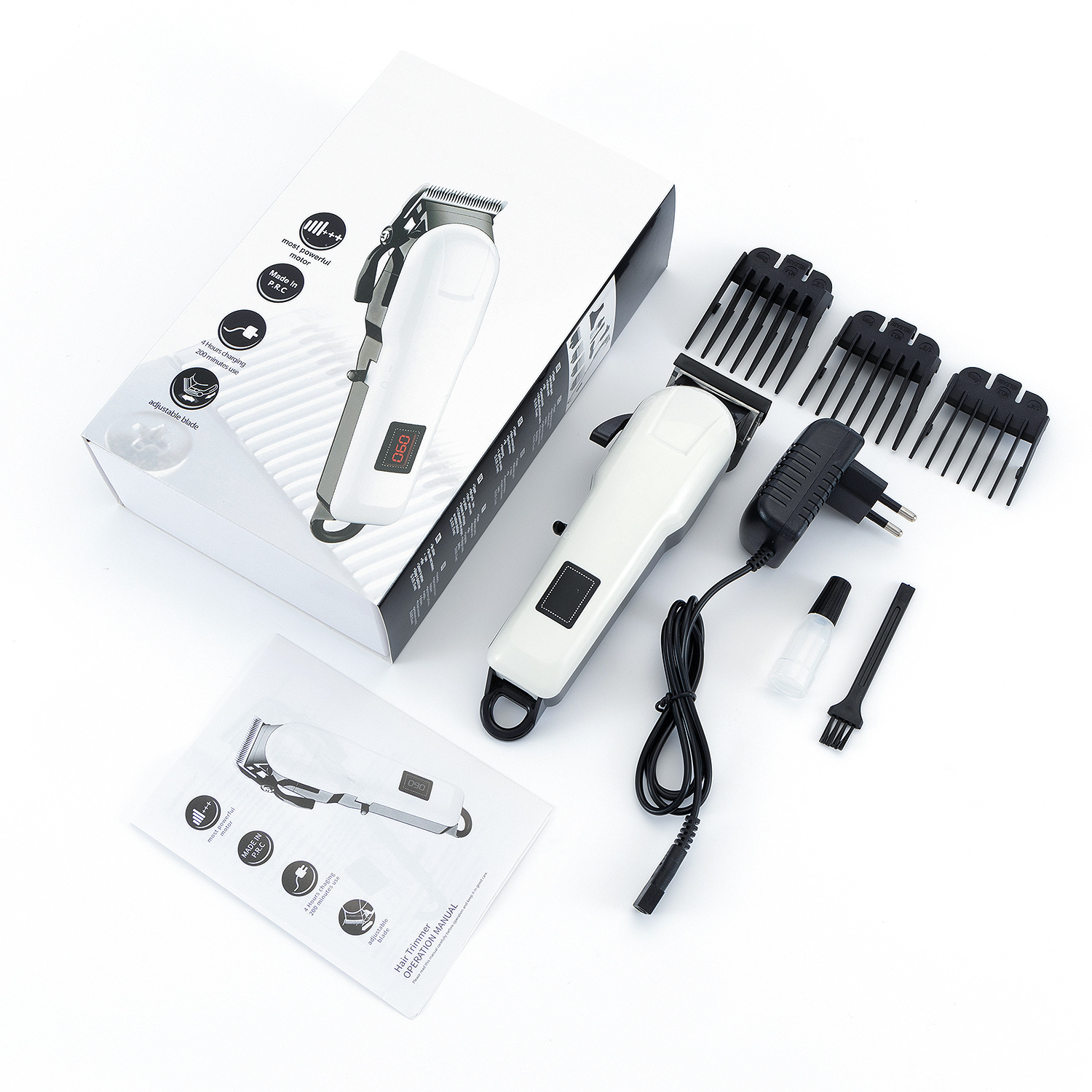 Cross-Border Hot-Selling Digital Display Hair Clipper Electric Shaving Hair Clipper Professional Electric Clipper Hair Salon Special Razor