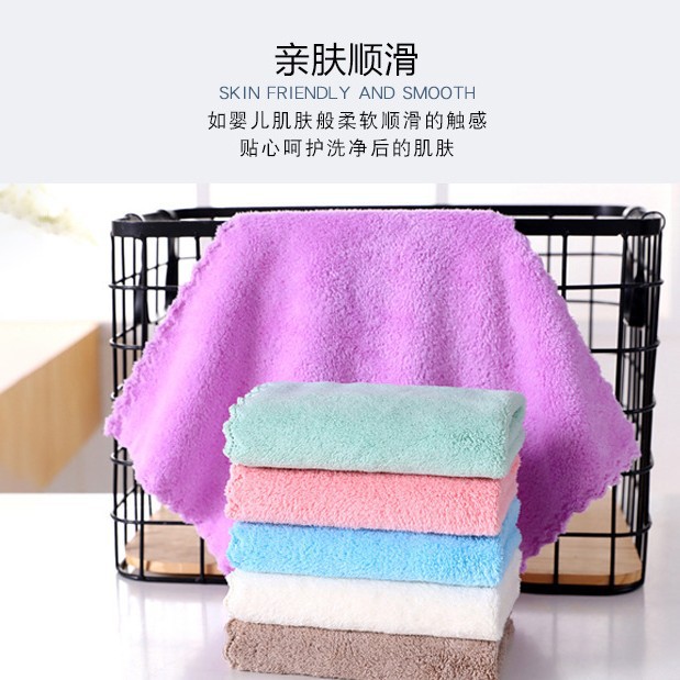 Полотенце из кораллового велюра высокой плотности маленькое квадратное для детей мягкое абсорбирующее для мытья рук оптом