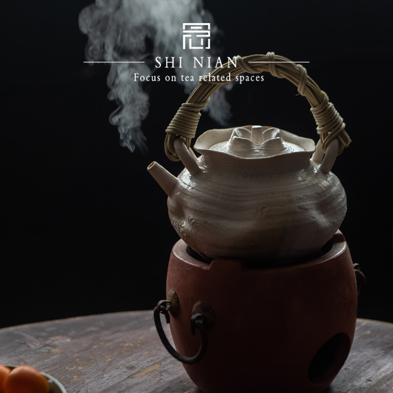 Большой чайник в винтажном стиле с ручкой, из материала хурмы, подходит для заваривания чая, предотвращает ожоги, может использоваться как чайный набор для любителей ретро