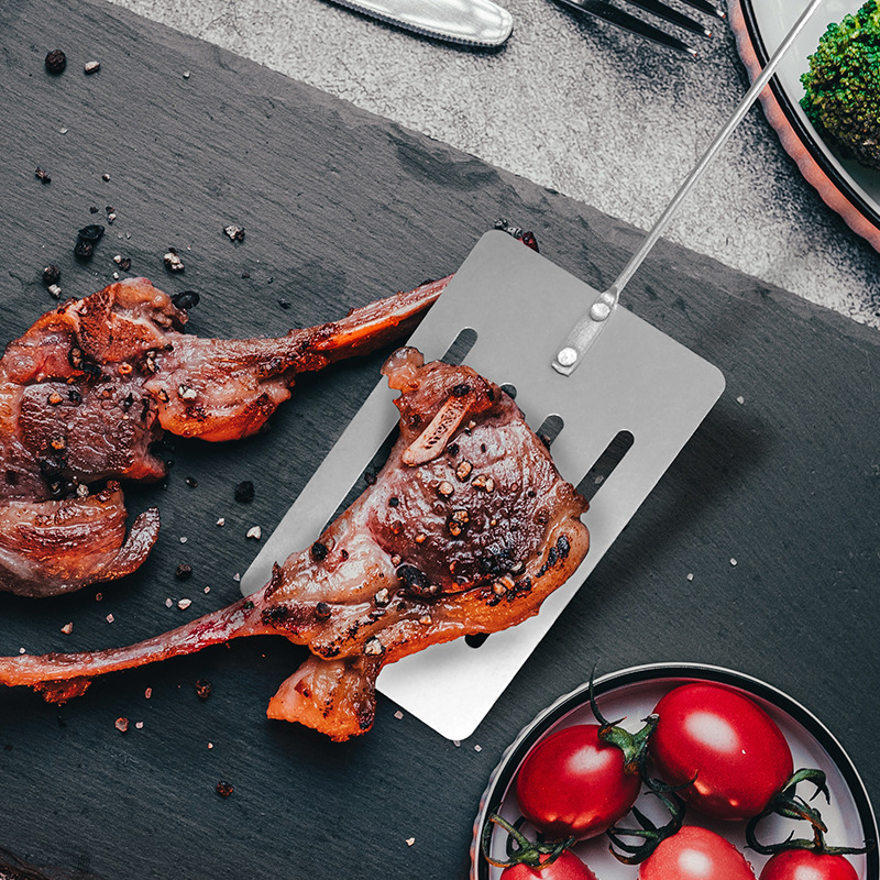 Factory Direct plastic handle Stainless Steel Grill three-piece outdoor household shovel fork clip barbecue tool suit