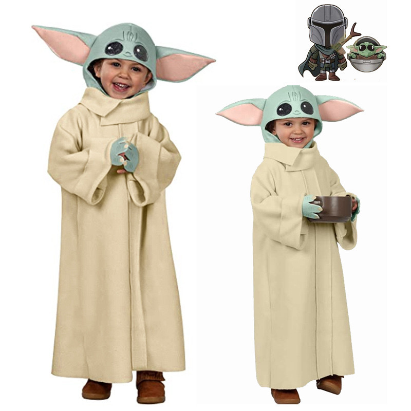 Halloween Cos Costume the Mandalorian Baby Yoda Costume Kidsren Alien Cosplay Costume Clothes