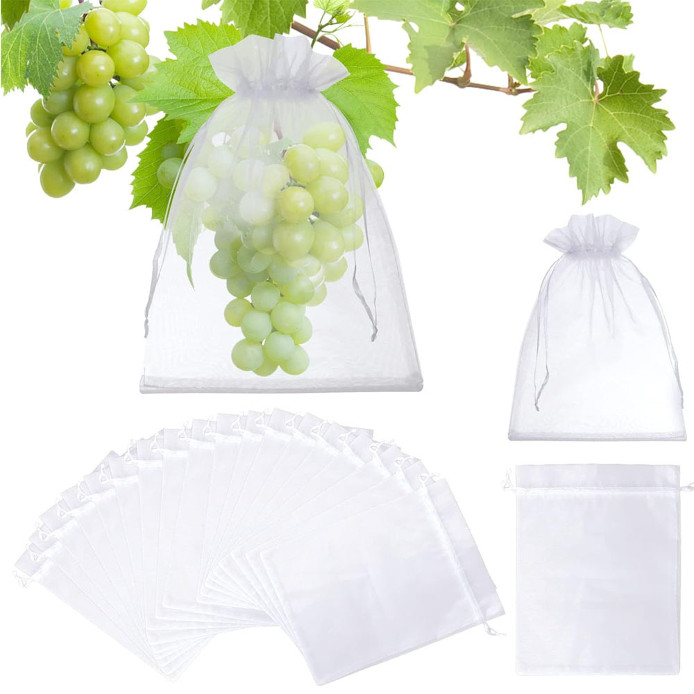 Fruit protection bag, fruit mesh bag fruit and vegetable mesh bag with drawstring, grape mango garden insect bag