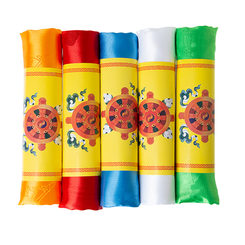 Hada Xizang Jewelry Mongolian Etiquette Supplies Eight Auspicious Five-color Decorative Batch Hair Imitation Silk Scarf 3 m