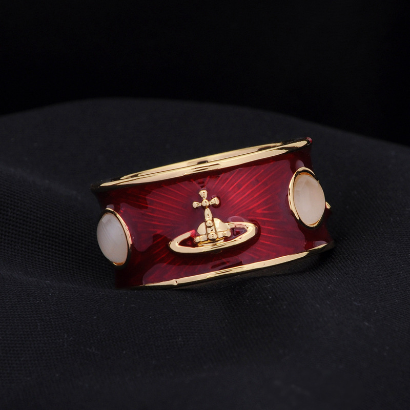 Queen Mother Vivian King Cat Eye Ring Cute Creative Paint