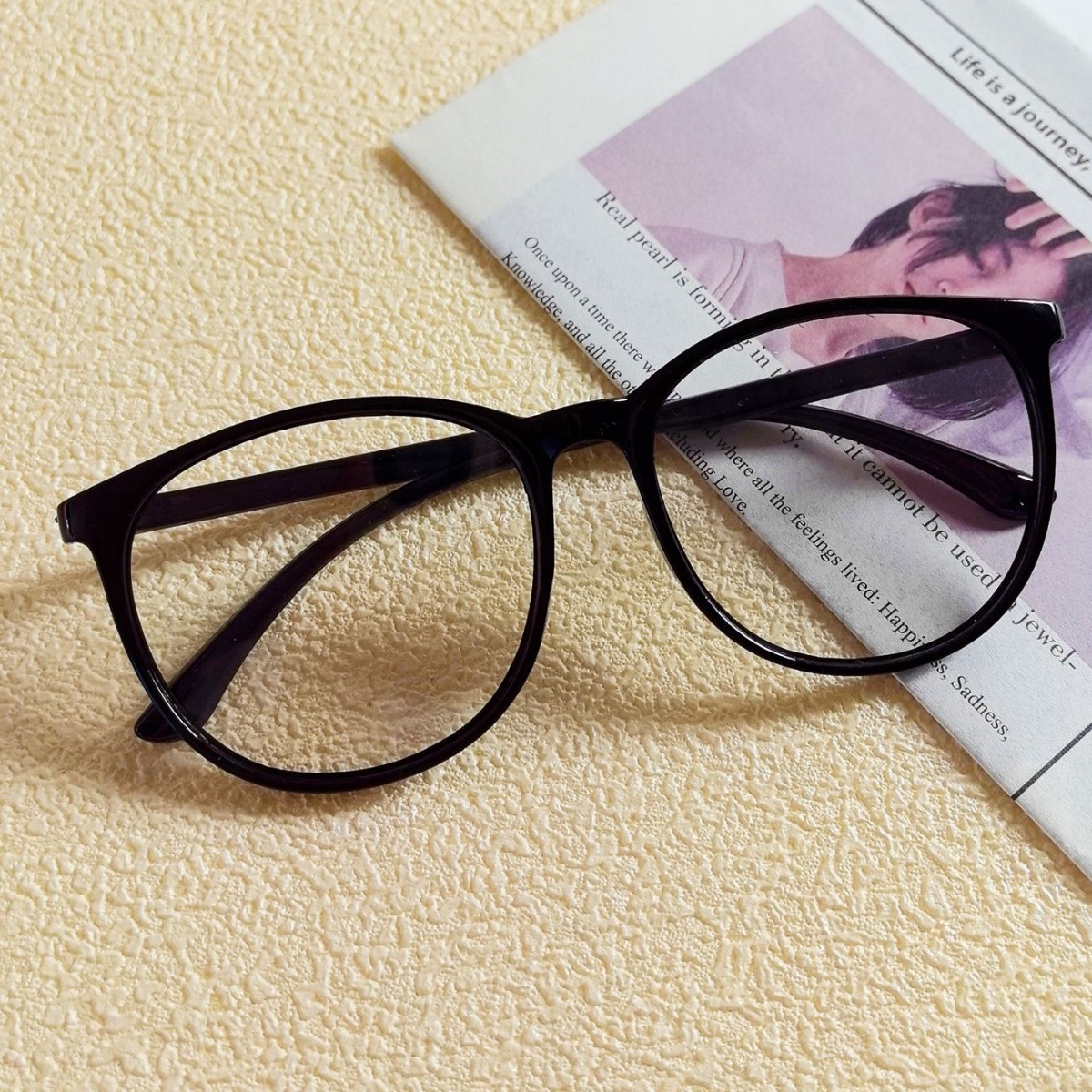 2420 New Large Frame Anti-blue Light Presbyopic Glasses Yan Net Red Glasses Men's and Women's Finished Myopia Glasses