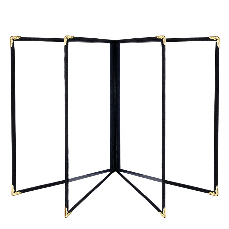 In-Stock Wholesale Transparent Pvc Loose-Leaf Menu Holder for Restaurants and Hotels, A4 Leather Menu Book