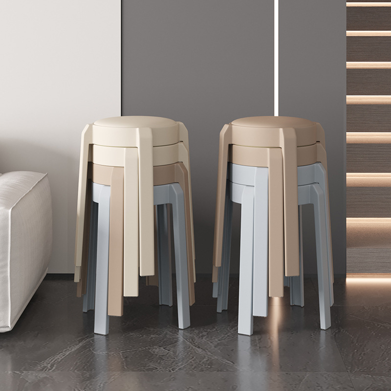 Household Stool Thickened Plastic Stackable Stacking Table Bench Windmill Stool High Bench Glue Cyclone Simple Chair