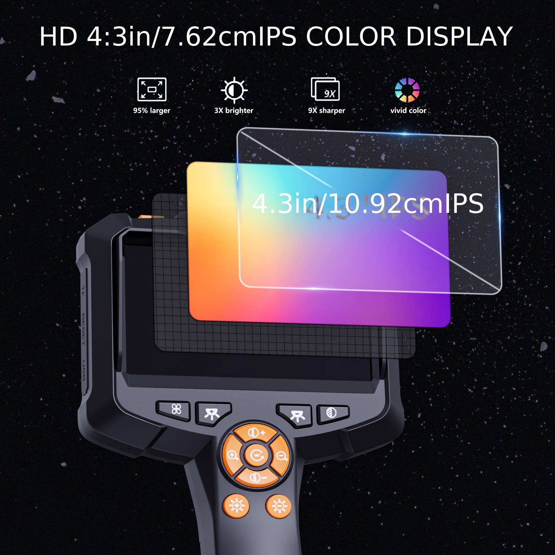 2025 New Cross-Border 16.5 Feet Endoscope Camera with Light 4.3/2.4 Endoscope Cross-Border