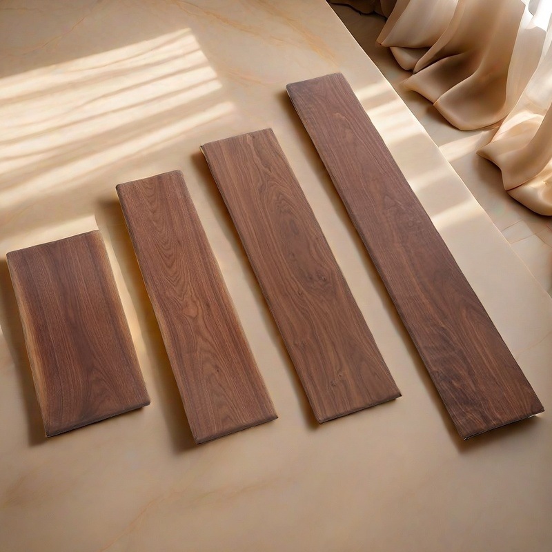 Solid Wood Board Desktop Walnut Color Partition Shelf Internet Celebrity Antique Rectangular Desktop Board Pure Solid Wood Board Wholesale