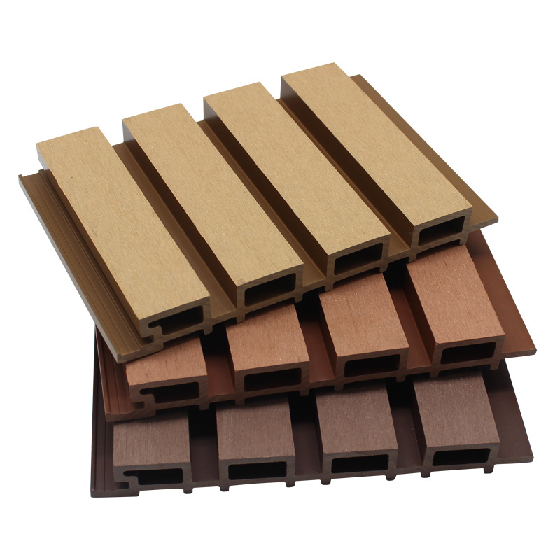Outdoor plastic wood Great Wall board WPC second generation co-extruded exterior wall panel sun protection anti-corrosion courtyard fence grille ceiling