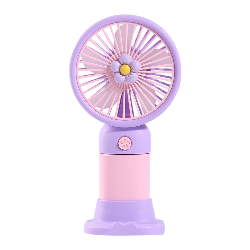 Summer New Mini Handheld Small Fan Cartoon Cute Girl Heart Student Portable Desktop Stand Gift