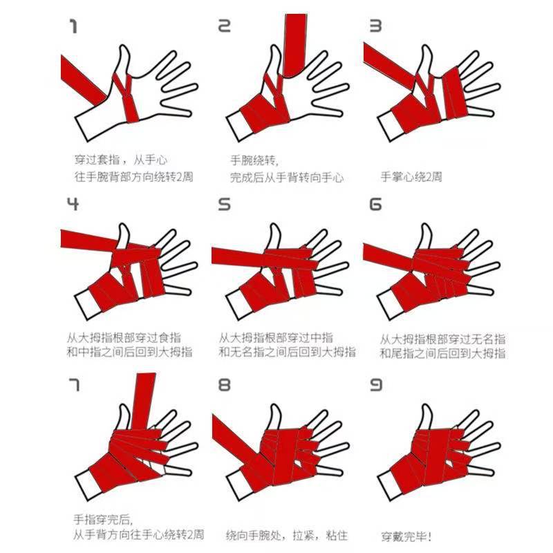 Elastic Bandage Sports Sweat-Absorbent Hand Strap Hand Strap Hand Guard Boxing Glove Bandage Sanda Boxing Bandage Wrist Guard Cross-Border