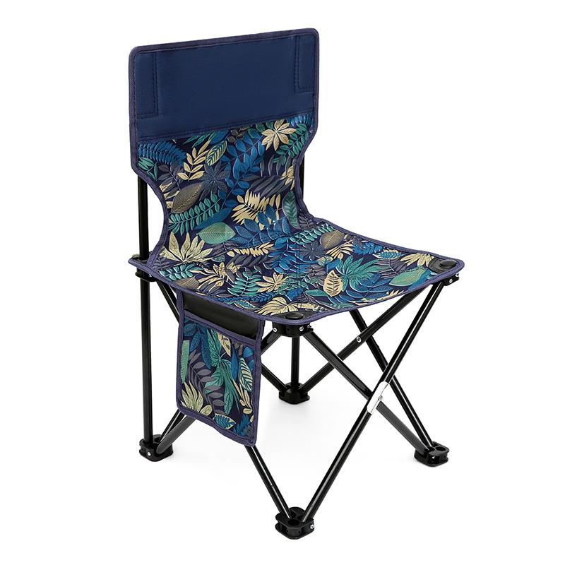 Temande Outdoor Folding Chair Outdoor Sketching Fishing Stool Portable Barbecue Family Camping Oxford Cloth Folding Chair